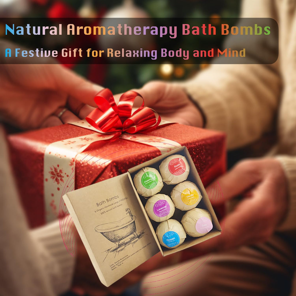 WYNK Bath Bombs Gift Set 6 Pack – Floral Scent, Shea Butter & Non Staining Fizzy Bath Bombs