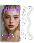 XICZH Purple Face Glitter Patches – 10 Pcs Temporary Tattoos for Festivals & Concerts