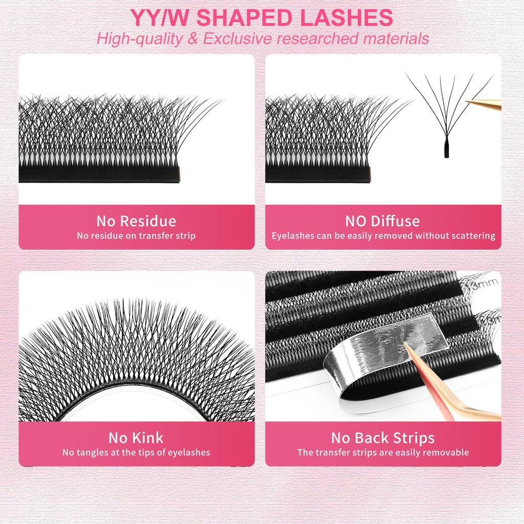 XIUSUZAKI Lash Extensions 6D W-6D 0.07mm Matte Black — Mixed 8-15mm Volume Lashes (Professional Use)