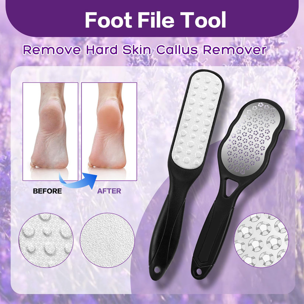 XIWEIOO Foot Spa Kit – Himalayan Salt Lavender & Rose, Exfoliating Cream & Brushes for At-Home Pedicure