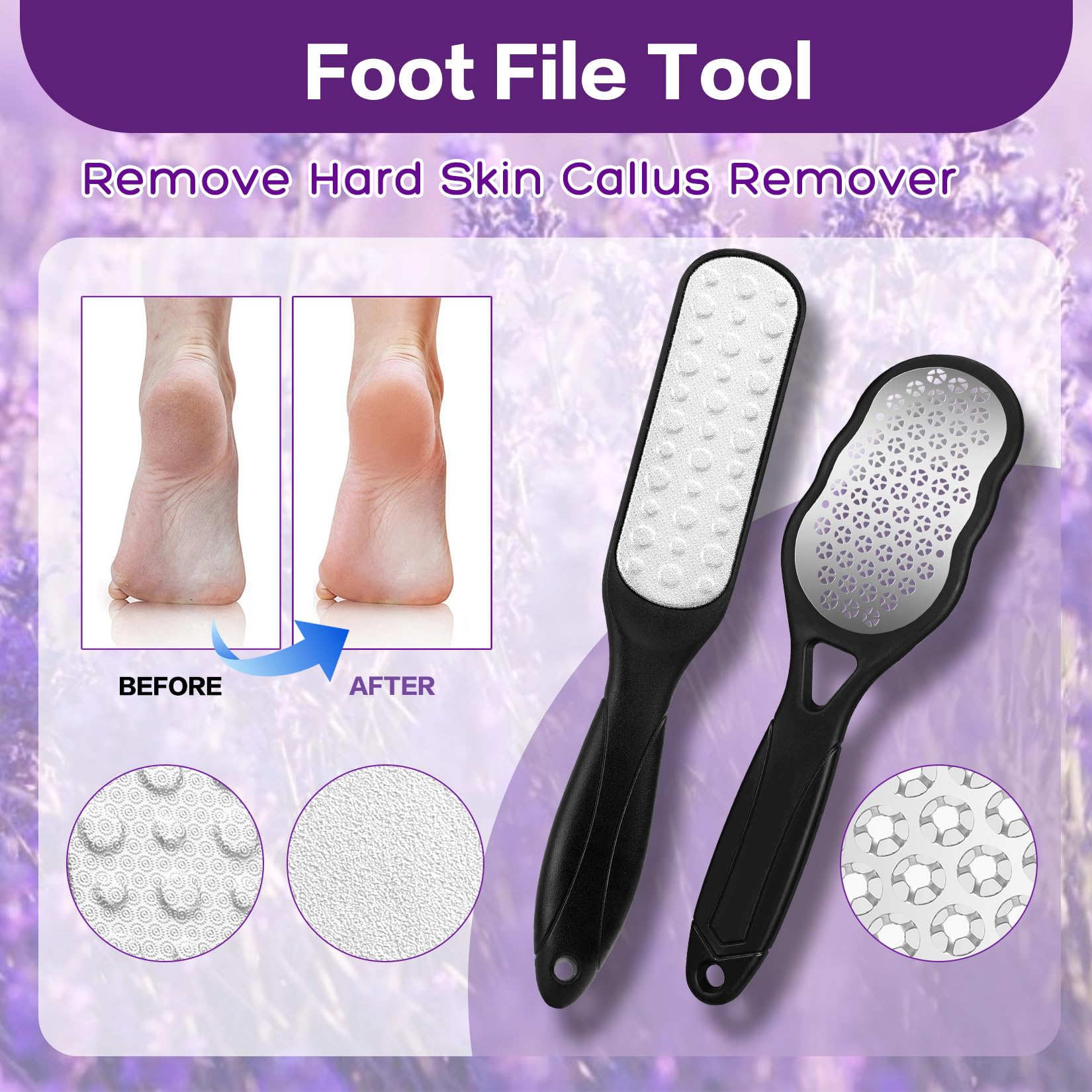 XIWEIOO Foot Spa Kit – Himalayan Salt Lavender & Rose, Exfoliating Cream & Brushes for At-Home Pedicure