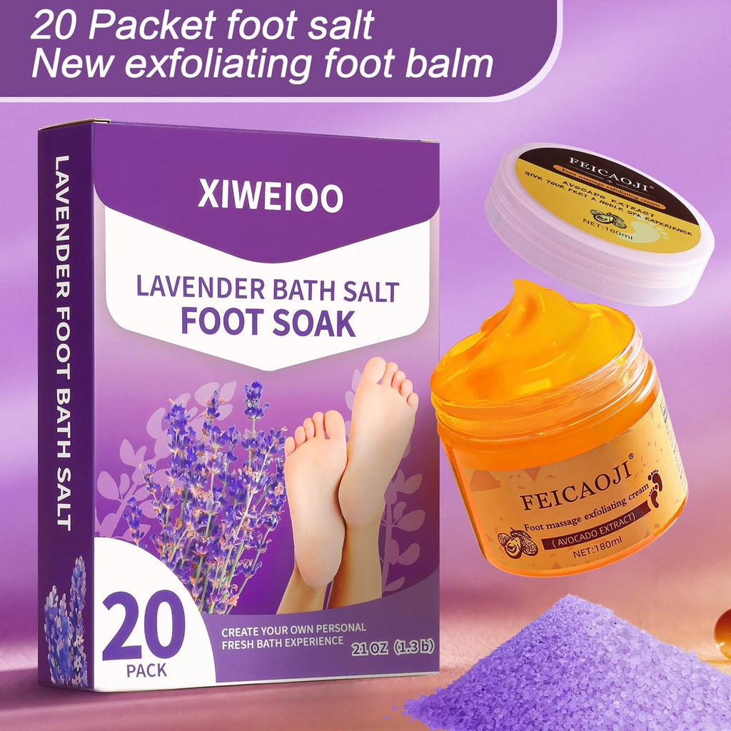 XIWEIOO Foot Soak Salt with Tea Tree Oil – Moisturize, Odor Control & Soothe Tired Feet