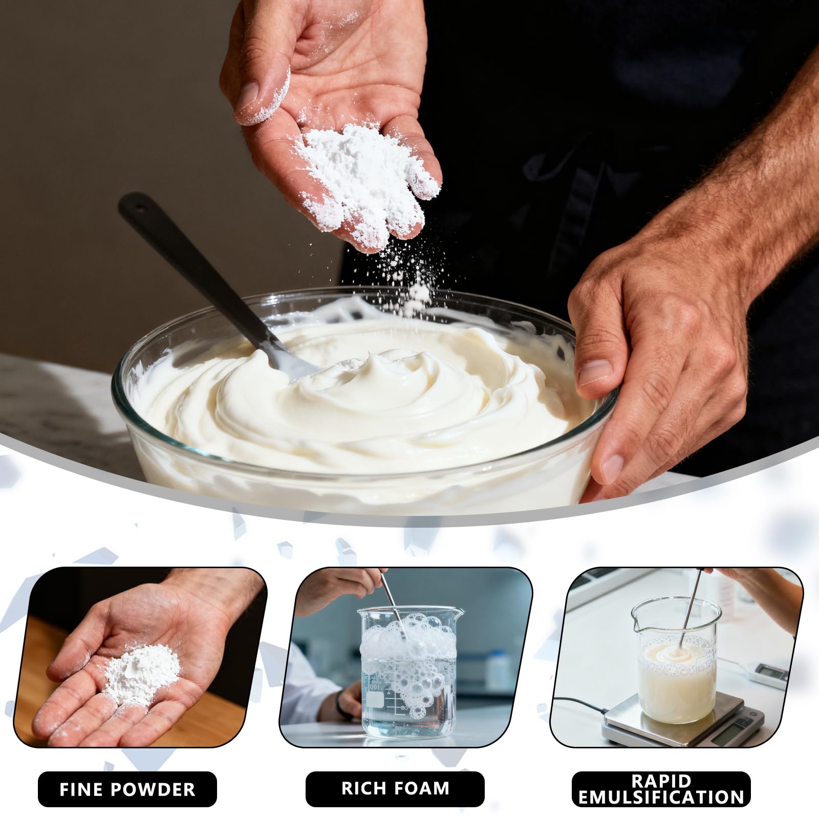 XIXISUSU SLSA Powder 99% Pure — Sodium Lauryl Sulfoacetate for Shampoo, Toothpaste & Cleaners (2 lb)