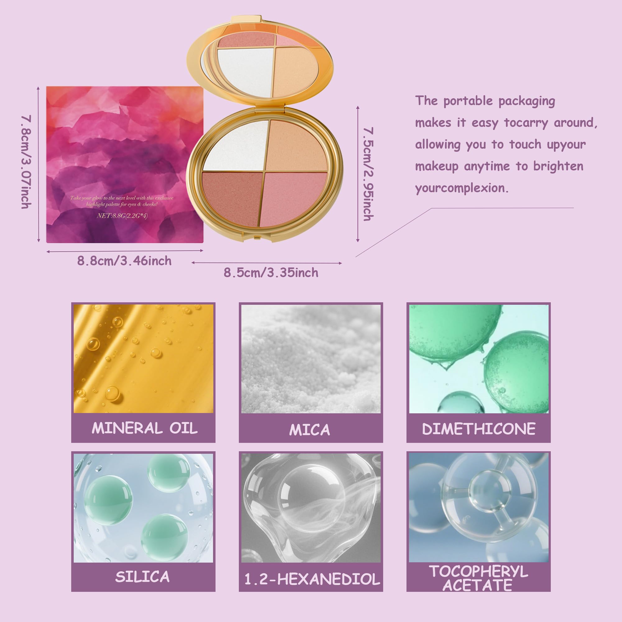 XLJQ Eye & Cheek Palette | Glow Wardrobe – All-in-One Highlighting Palette