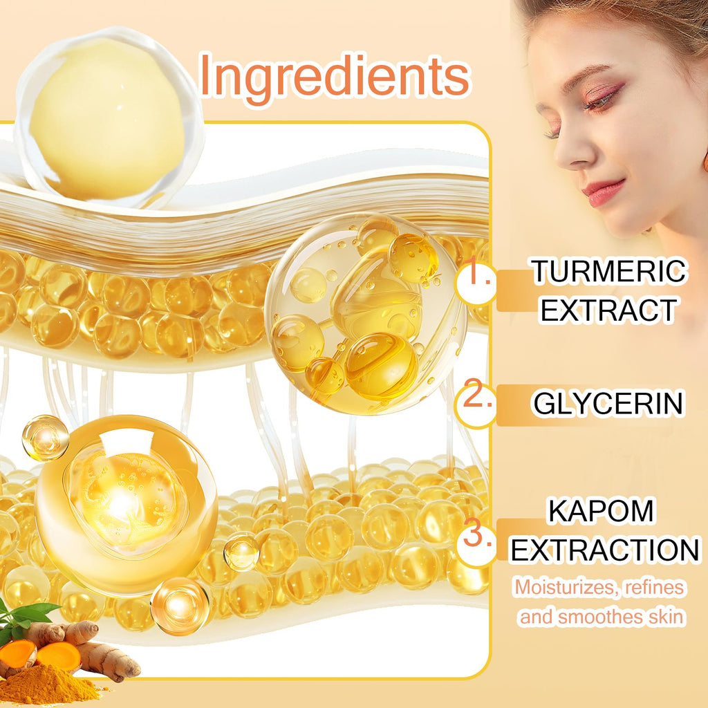 XMXueMei Turmeric Skin Care Set – 9-Piece Kit with Honey Sheet Masks, Soap Bar, Cleanser, Toner, Serum, Moisturizer, and Eye Cream