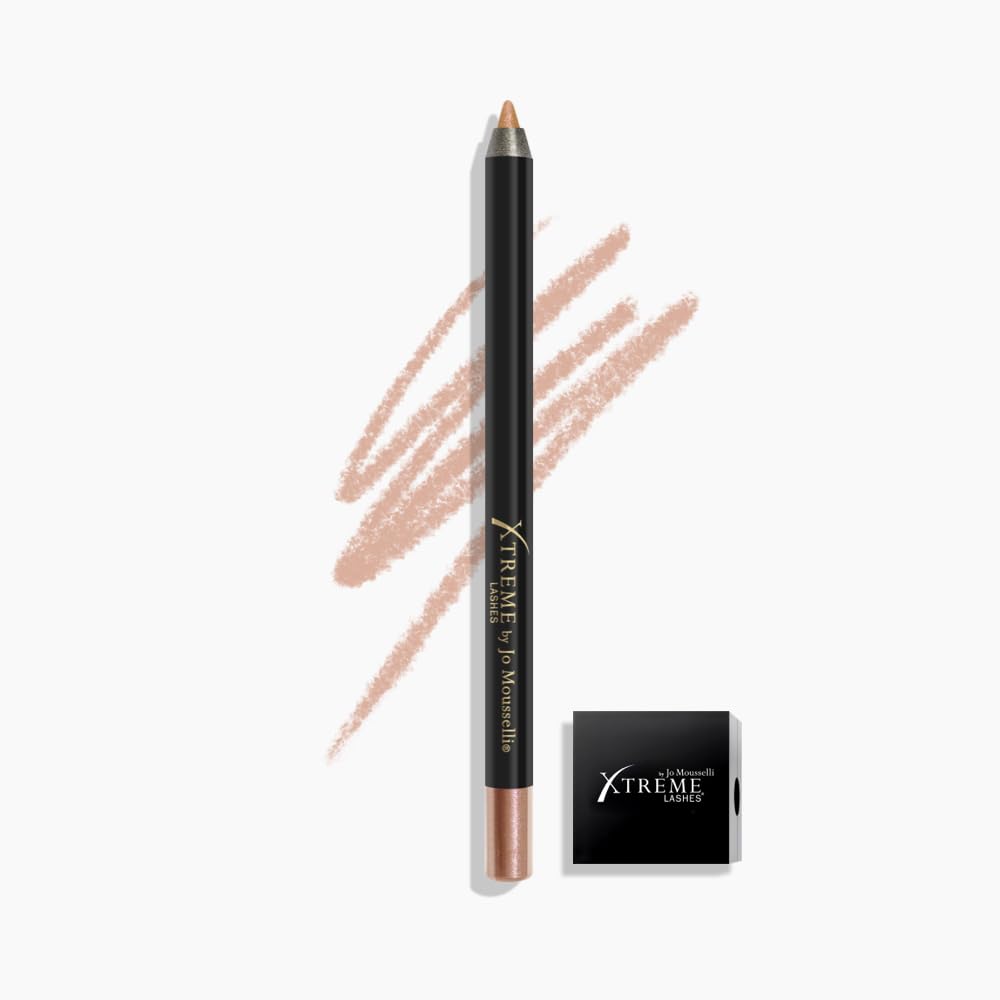 Xtreme Lashes GlideLiner Rose Gold Eye Pencil – Long-Lasting, Waterproof, 0.04 oz + Sharpener