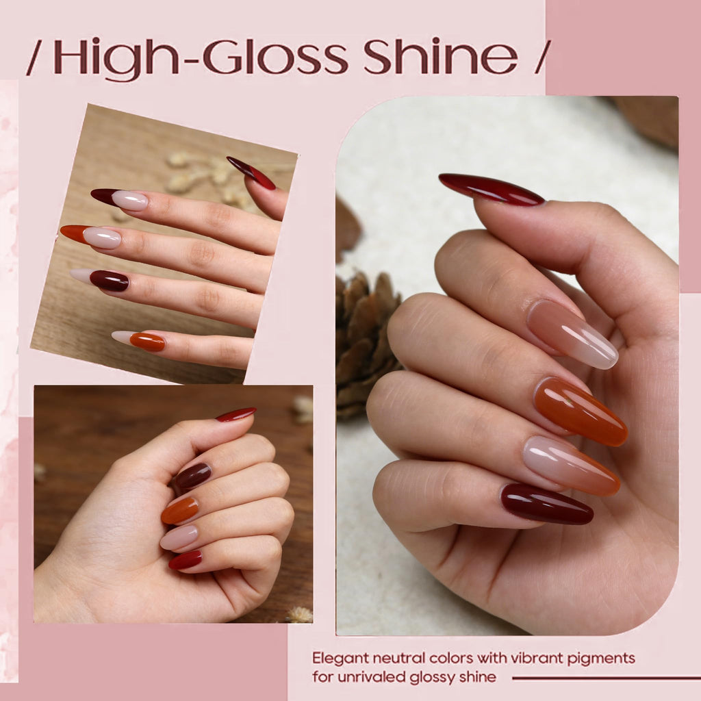 XunmotorYao Gel Nail Polish Set – 6 Colors for Home Manicure | UV/LED Soak Off Kit