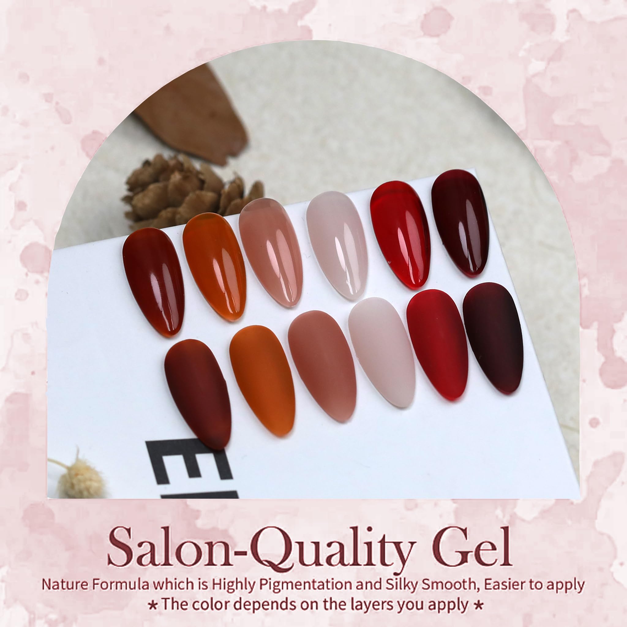 XunmotorYao Gel Nail Polish Set – 6 Colors for Home Manicure | UV/LED Soak Off Kit