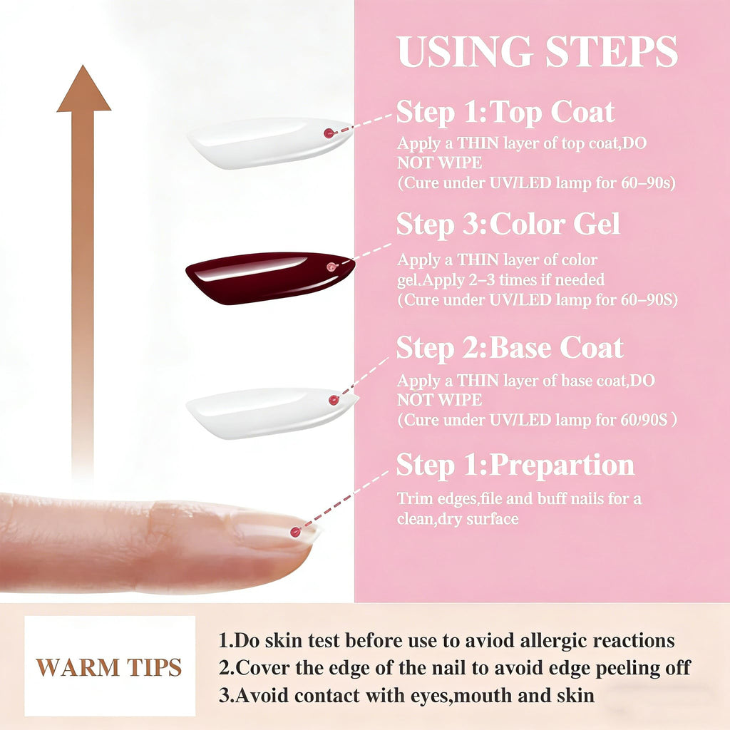 XunmotorYao Gel Nail Polish Set – 6 Colors Brown Orange Pink | Soak-Off UV/LED Nail Kit for DIY Nails
