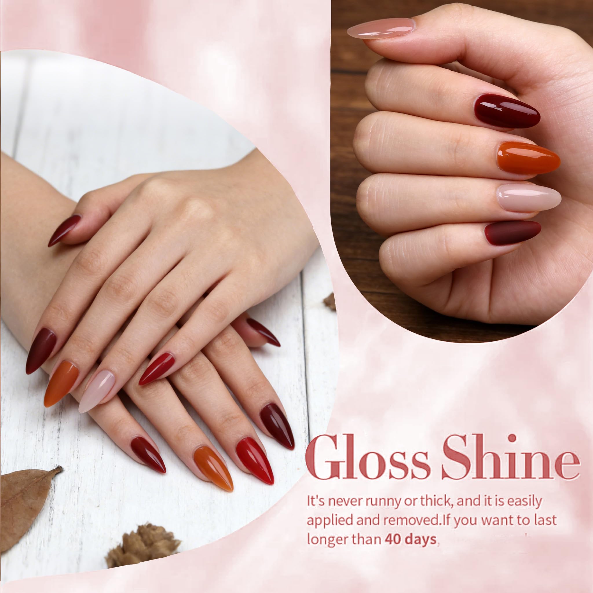 XunmotorYao Gel Nail Polish Set – 6 Colors for Home Manicure | UV/LED Soak Off Kit