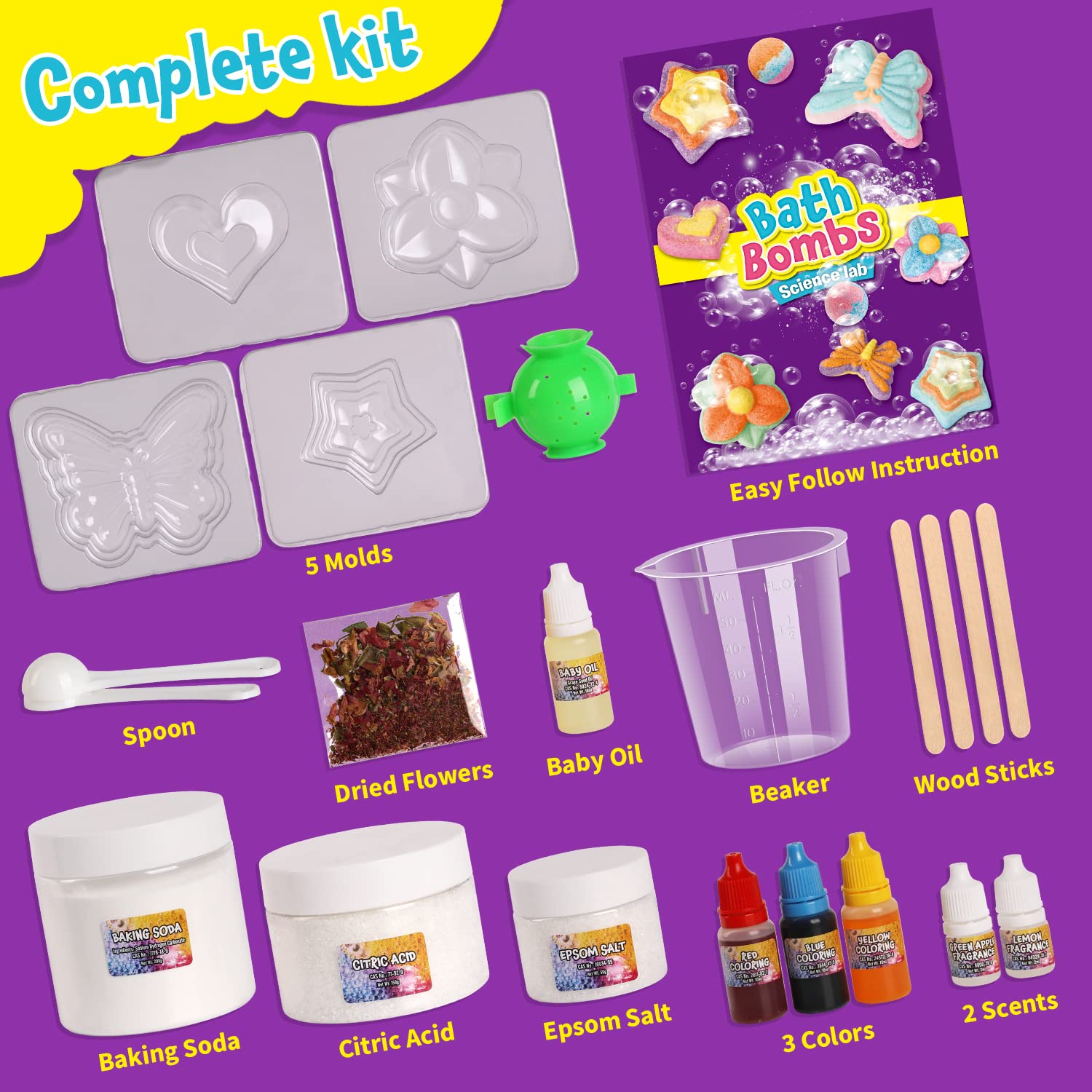 XX Bath Bombs Science Lab Kit — Create 10 Fizzy Bombs | STEM Craft Gift for Girls Aged 8-12