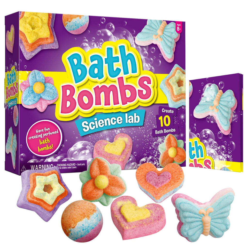 XX Bath Bombs Science Lab Kit — Create 10 Fizzy Bombs | STEM Craft Gift for Girls Aged 8-12