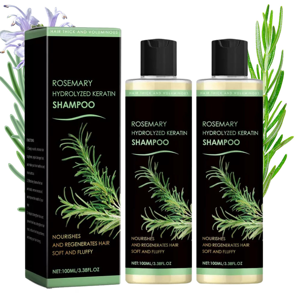 XYFSZDQJZHG Rosemary Hair Growth Shampoo – Keratin + Rosemary Oil for Thinning Hair (2 Pcs)