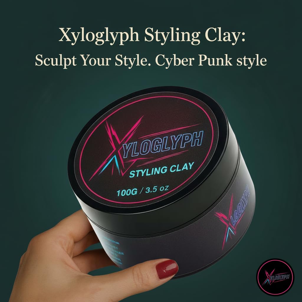 Xyloglyph Men's Hair Paste - Strong Hold, Matte Finish | Texturizing Styling Clay for Men - 100g