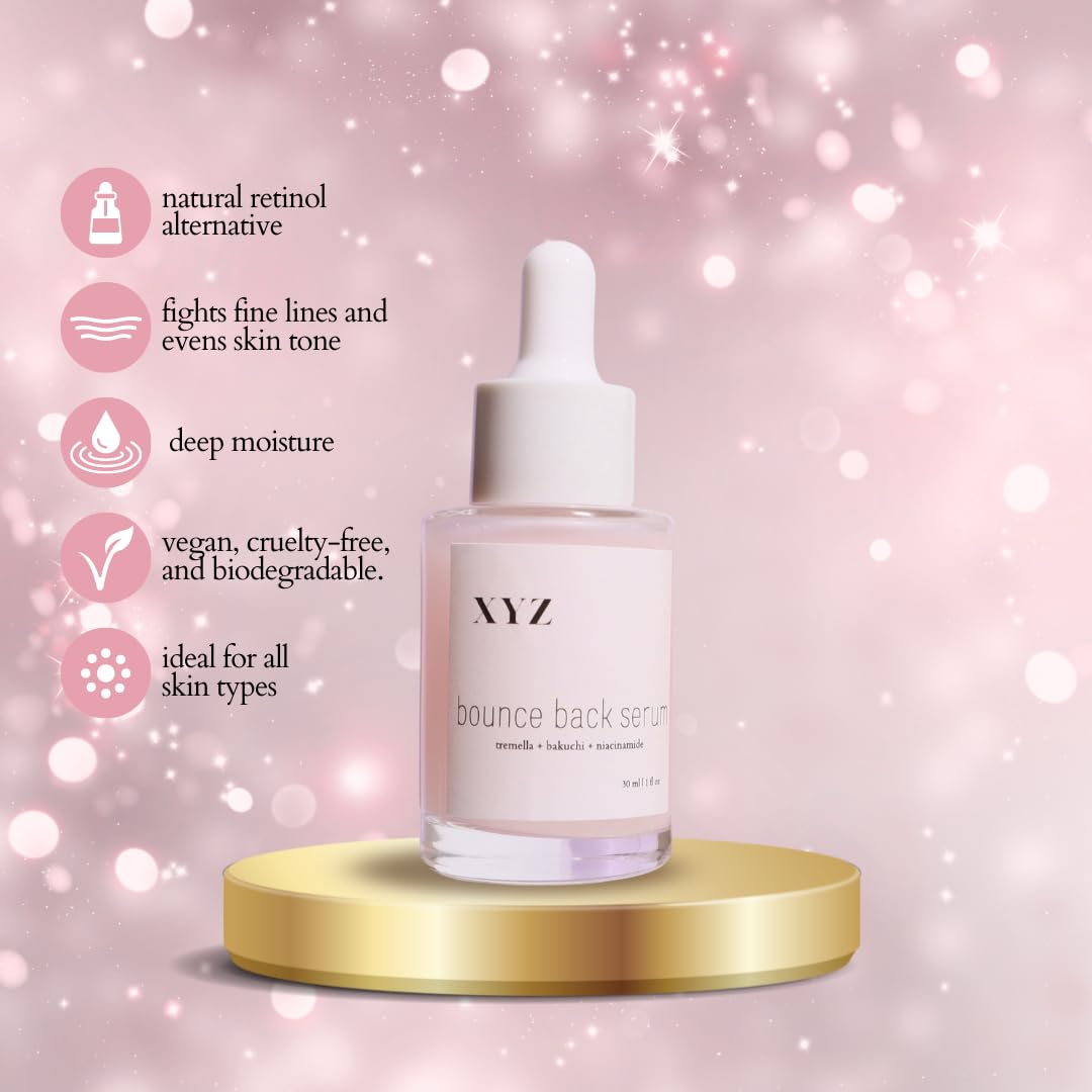 XYZ Skin Bounce Back Serum with Bakuchiol – Gentle Hydration & Brightening (1 oz / 30 mL)