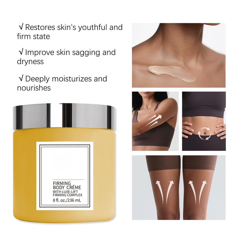 Yabacado Champagne Lift & Firming Body Cream – Vanilla | Lightweight Hydration & Gentle Toning