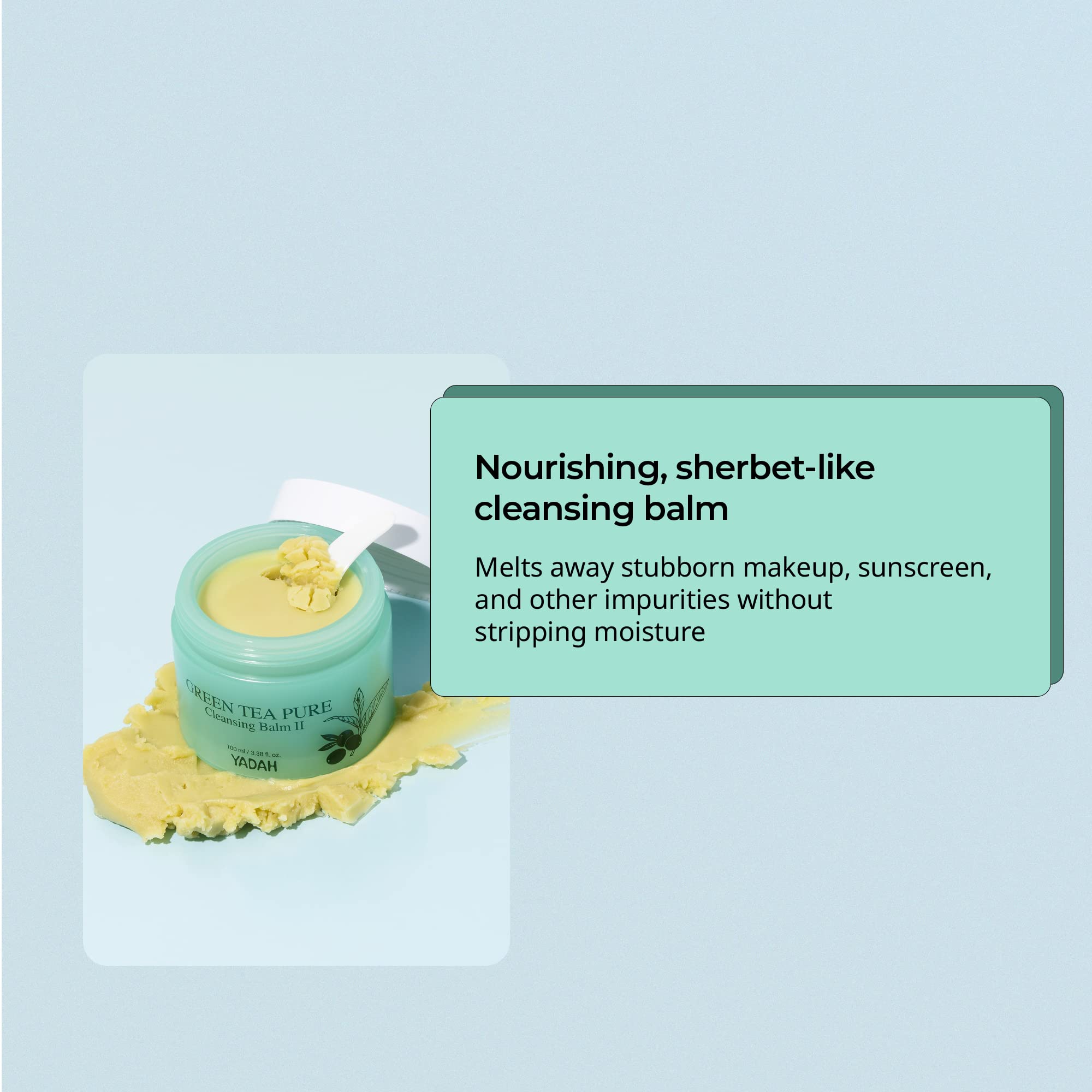 YADAH Green Tea Cleansing Balm II – Gentle, Residue-Free Makeup Remover (Vegan)