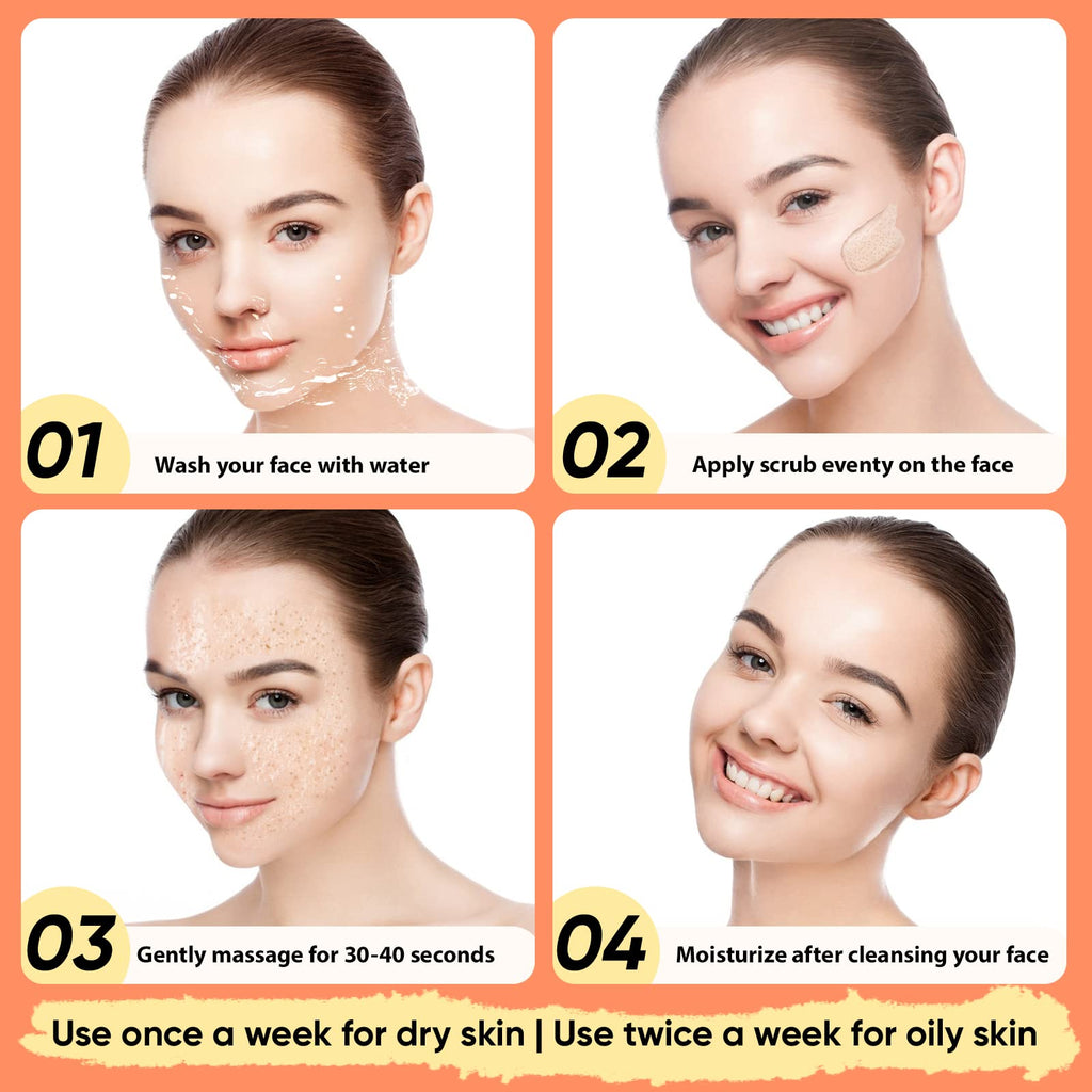 YAFUSIPE Vitamin C & Retinol Facial Scrub – Exfoliating Face Wash & Body Scrub (3.5 oz)