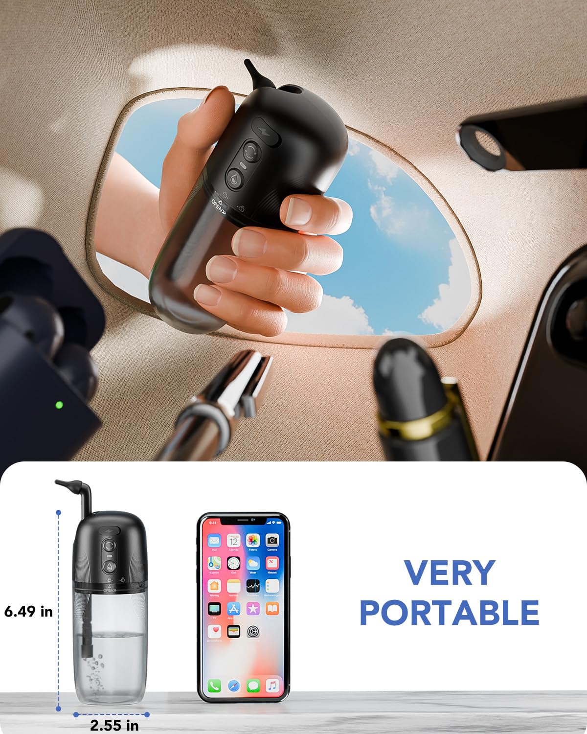 Yakbio Electric Ear Wax Removal Kit | Water-Powered Ear Cleaner, 3 Modes, 12 Tips, IPX7, USB Rechargeable