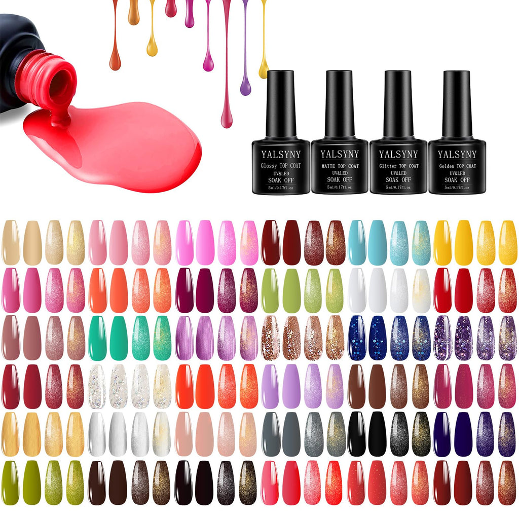 YALSYINY Gel Nail Polish Kit with UV Lamp and Drill Starter – 36 Colors