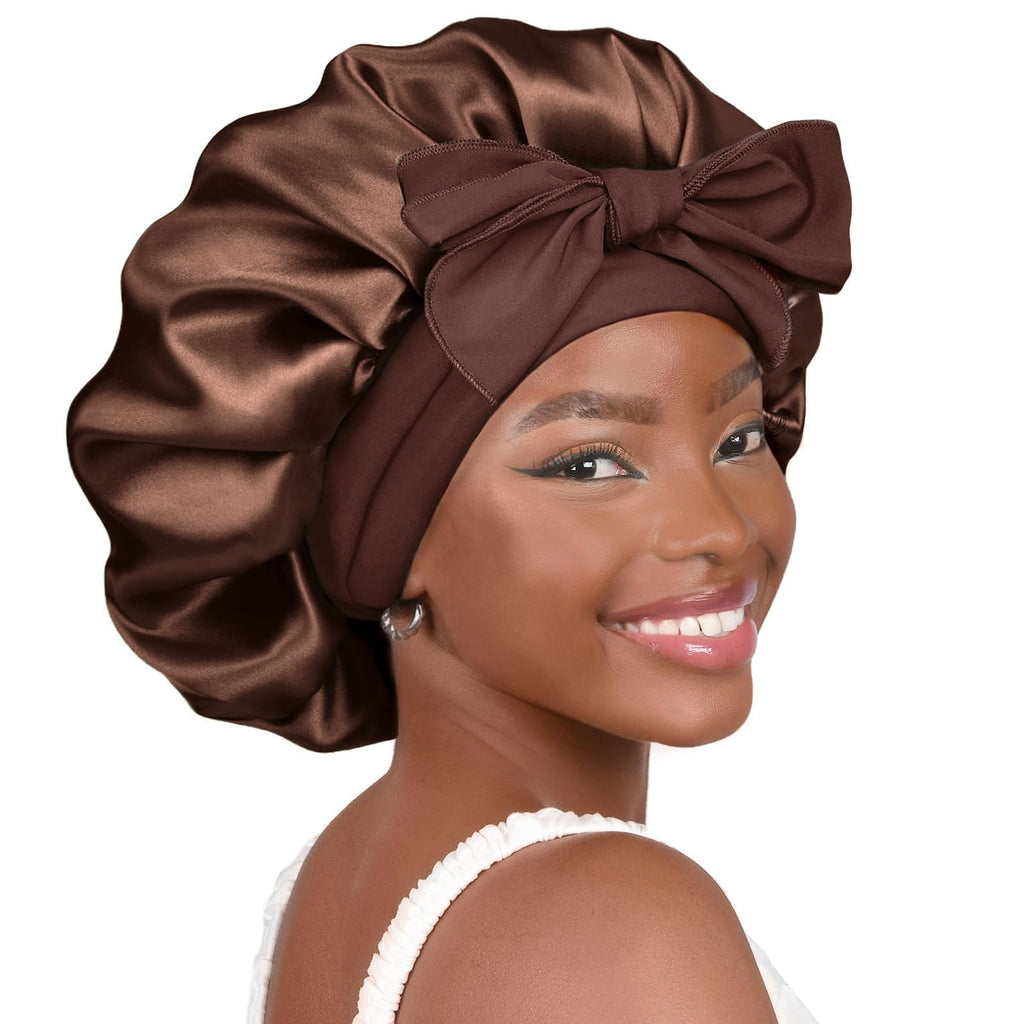 YANIBEST Adjustable Satin Bonnet for Sleeping – Double-Layer Design to Reduce Friction & Preserve Curls