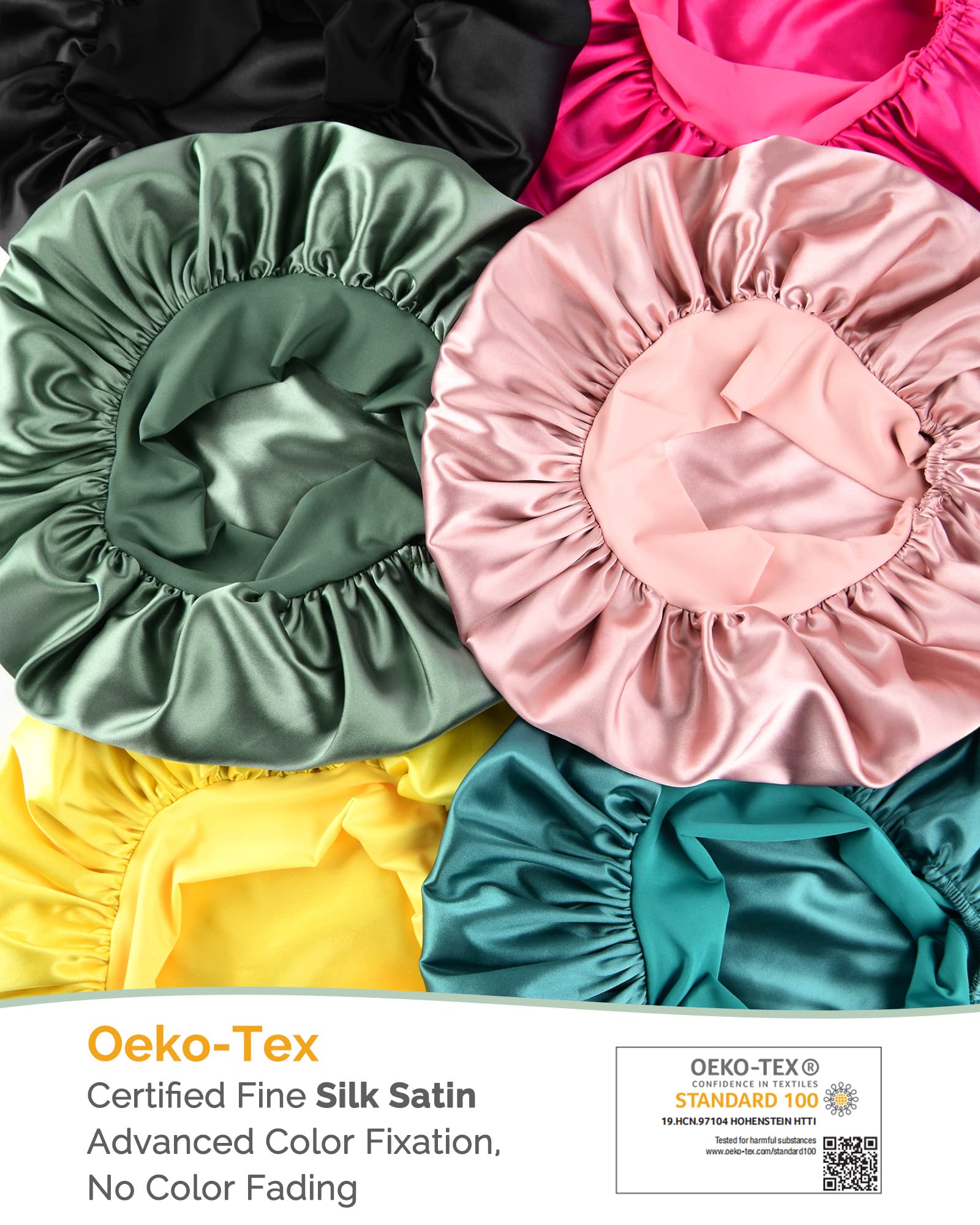 YANIBEST Adjustable Satin Bonnet for Sleeping – Double-Layer Design to Reduce Friction & Preserve Curls