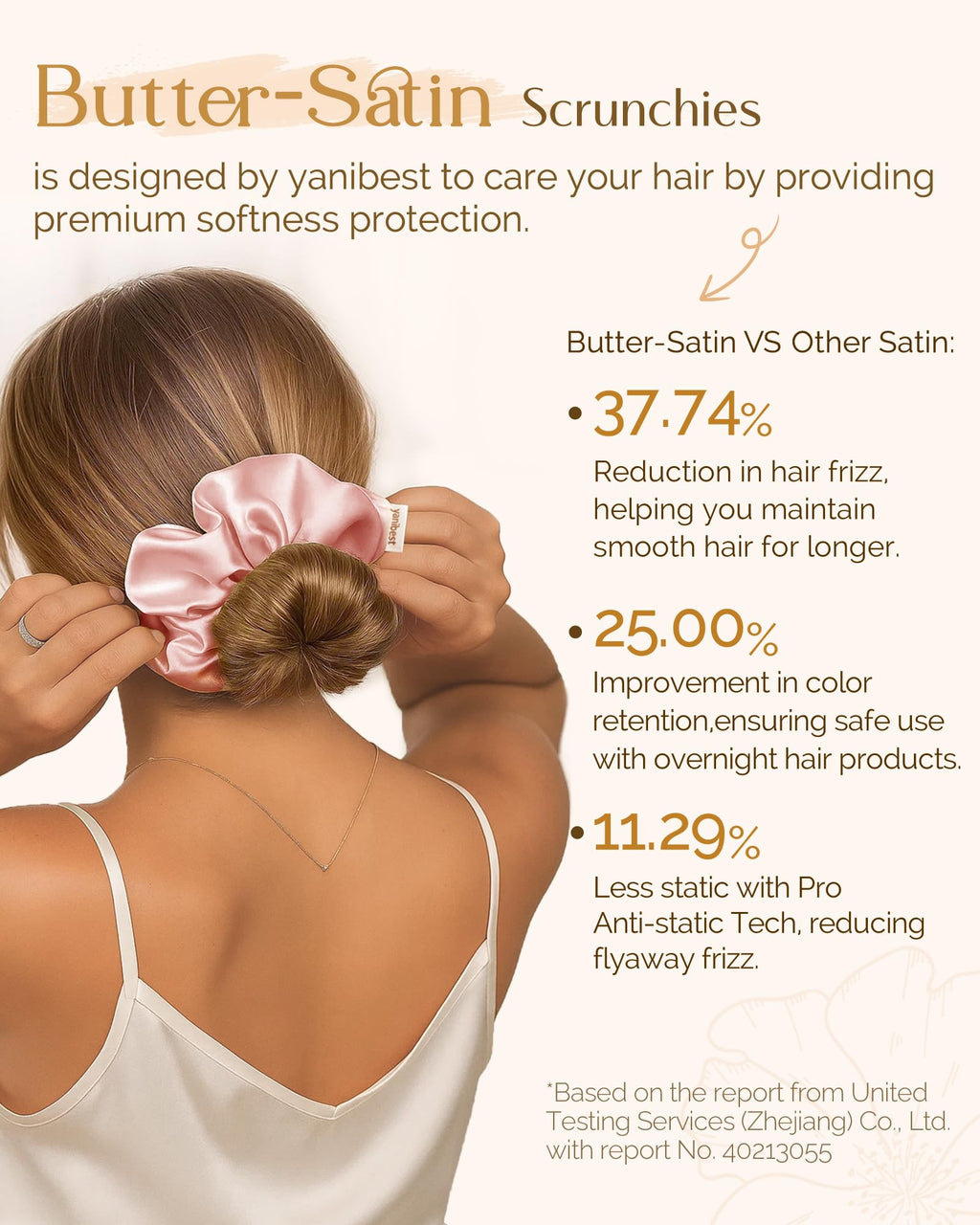 Yanibest 8 Pcs Satin Scrunchies – Soft, Gentle Hair Ties for All Hair Types
