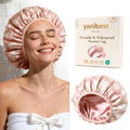 Yanibest Shower Cap for Women - Waterproof 2-Layer Satin Hair Cap for Long Hair and Braids