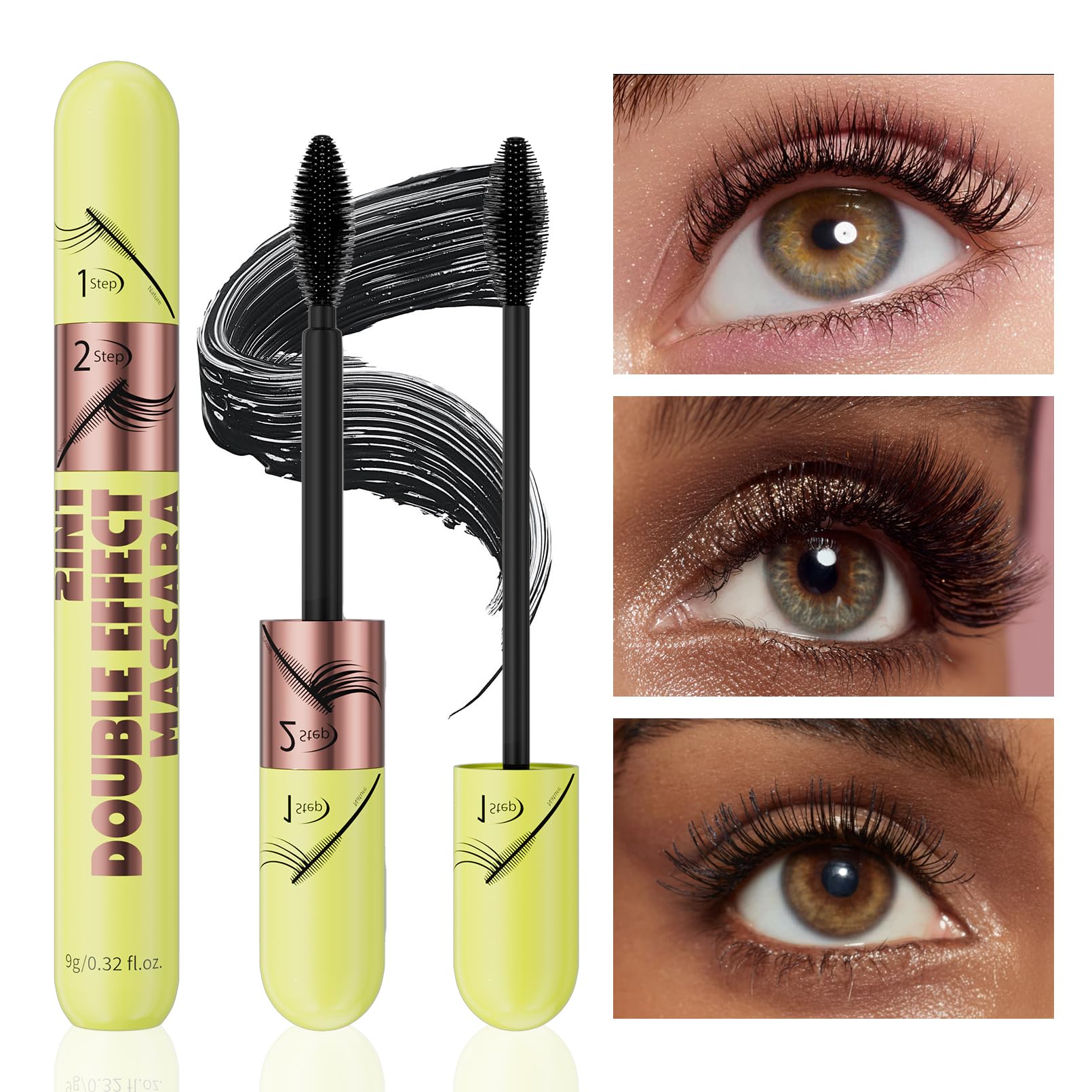 Yanqina Black Tubing Mascara – Waterproof, No-Smudge, Volume & Length