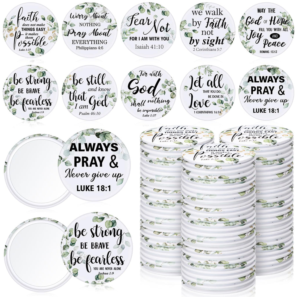 Yaomiao 160 Pcs Christian Gifts Compact Mirrors for Women – Bible Verse Pocket Mirrors Bulk
