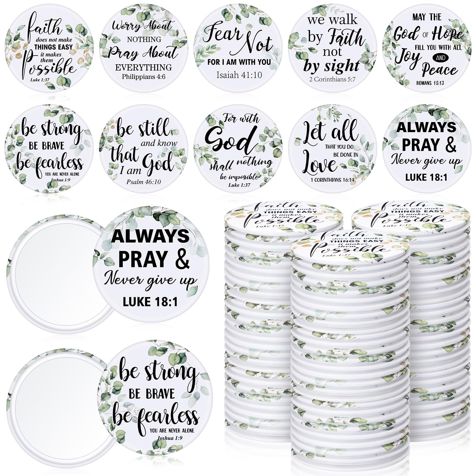 Yaomiao 160 Pcs Christian Gifts Compact Mirrors for Women – Bible Verse Pocket Mirrors Bulk