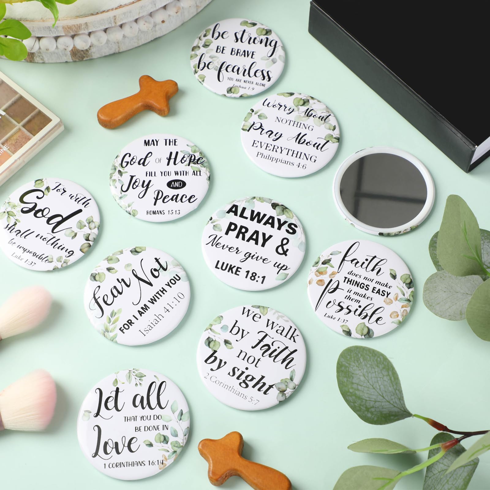 Yaomiao 160 Pcs Christian Gifts Compact Mirrors for Women – Bible Verse Pocket Mirrors Bulk