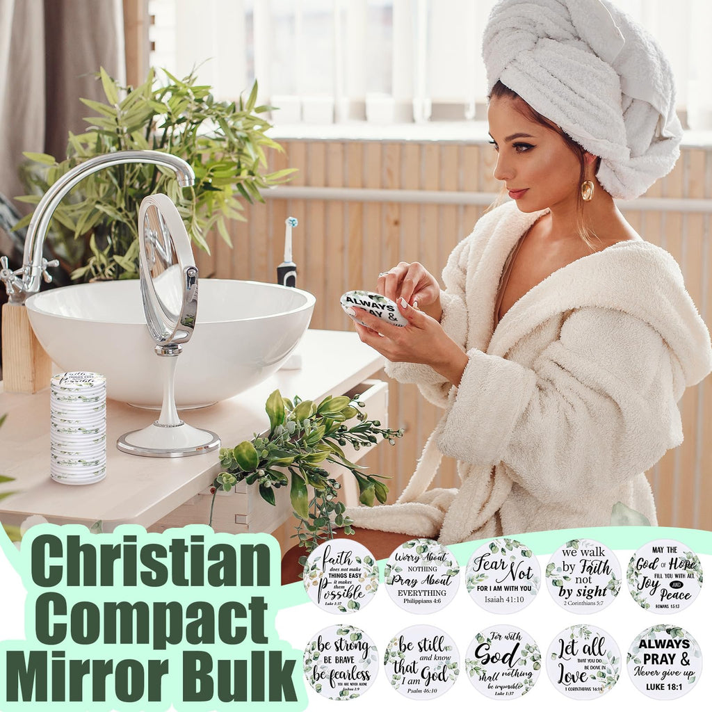 Yaomiao 160 Pcs Christian Gifts Compact Mirrors for Women – Bible Verse Pocket Mirrors Bulk
