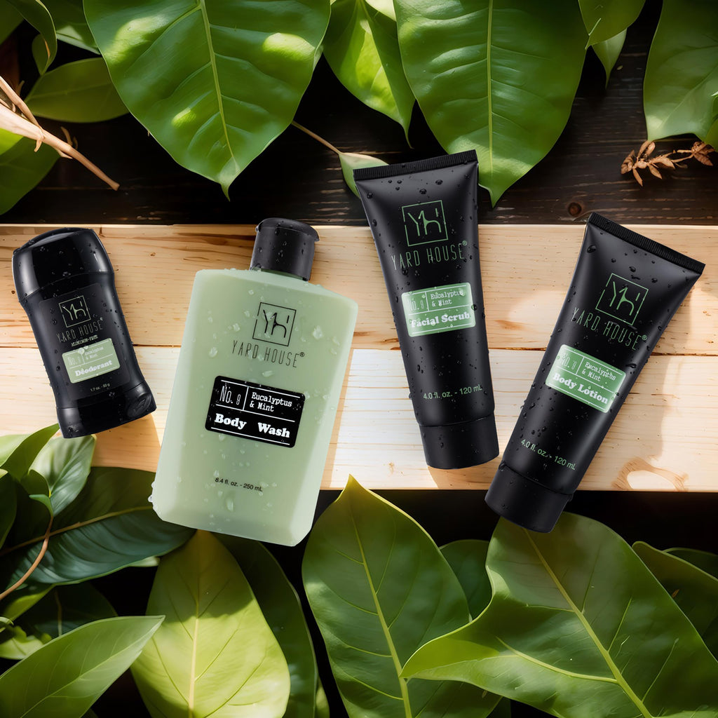 Yard House Men's Luxury Bath & Body Gift Set - 7pc with Leather Toiletry Bag