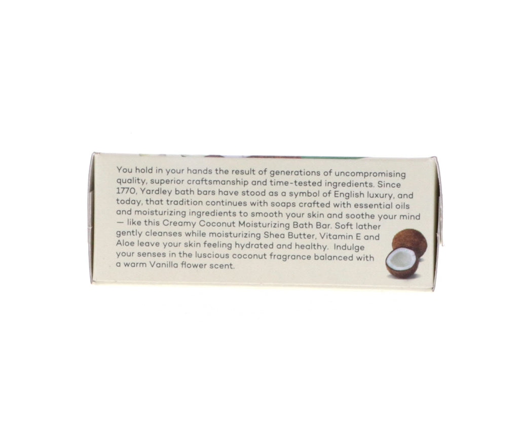 Yardley London Creamy Coconut Bath Bar – Eight 4.25 oz Bars (Shea, Aloe, Vitamin E)