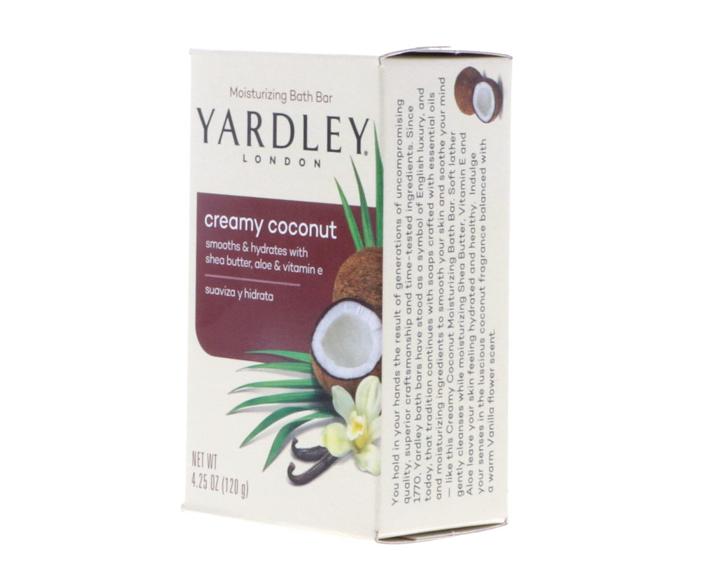 Yardley London Creamy Coconut Bath Bar – Eight 4.25 oz Bars (Shea, Aloe, Vitamin E)