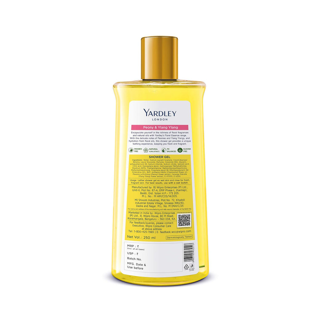 Yardley London Floral Essence Shower Gel – Peony & Ylang Ylang, 250ml