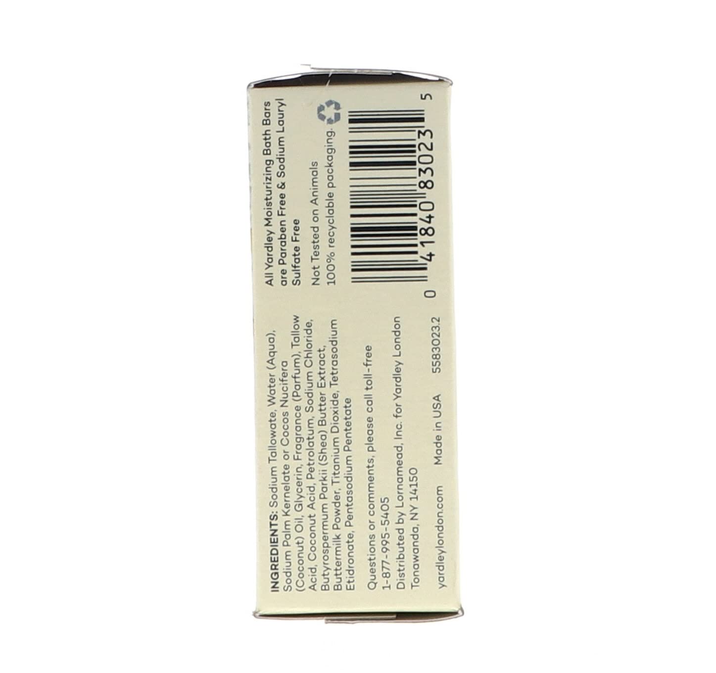 Yardley London Sensitive Skin Shea Buttermilk Bar Soap – 4 oz (Pack of 6)