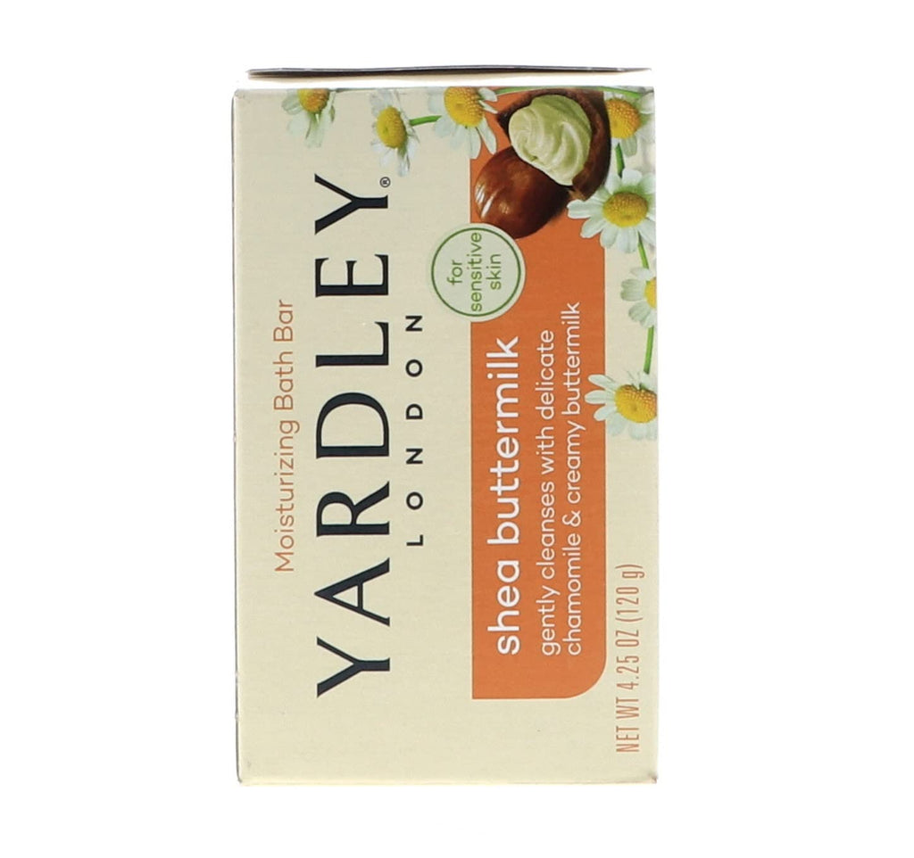 Yardley London Sensitive Skin Shea Buttermilk Bar Soap – 4 oz (Pack of 6)