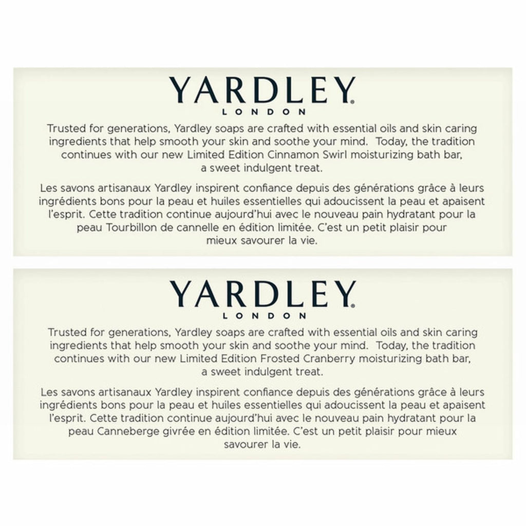 Deal Society Yardley London Limited Edition Soap Variety Pack – 6 Moisturizing Bars (Cinnamon Swirl & Frosted Cranberry) 4oz