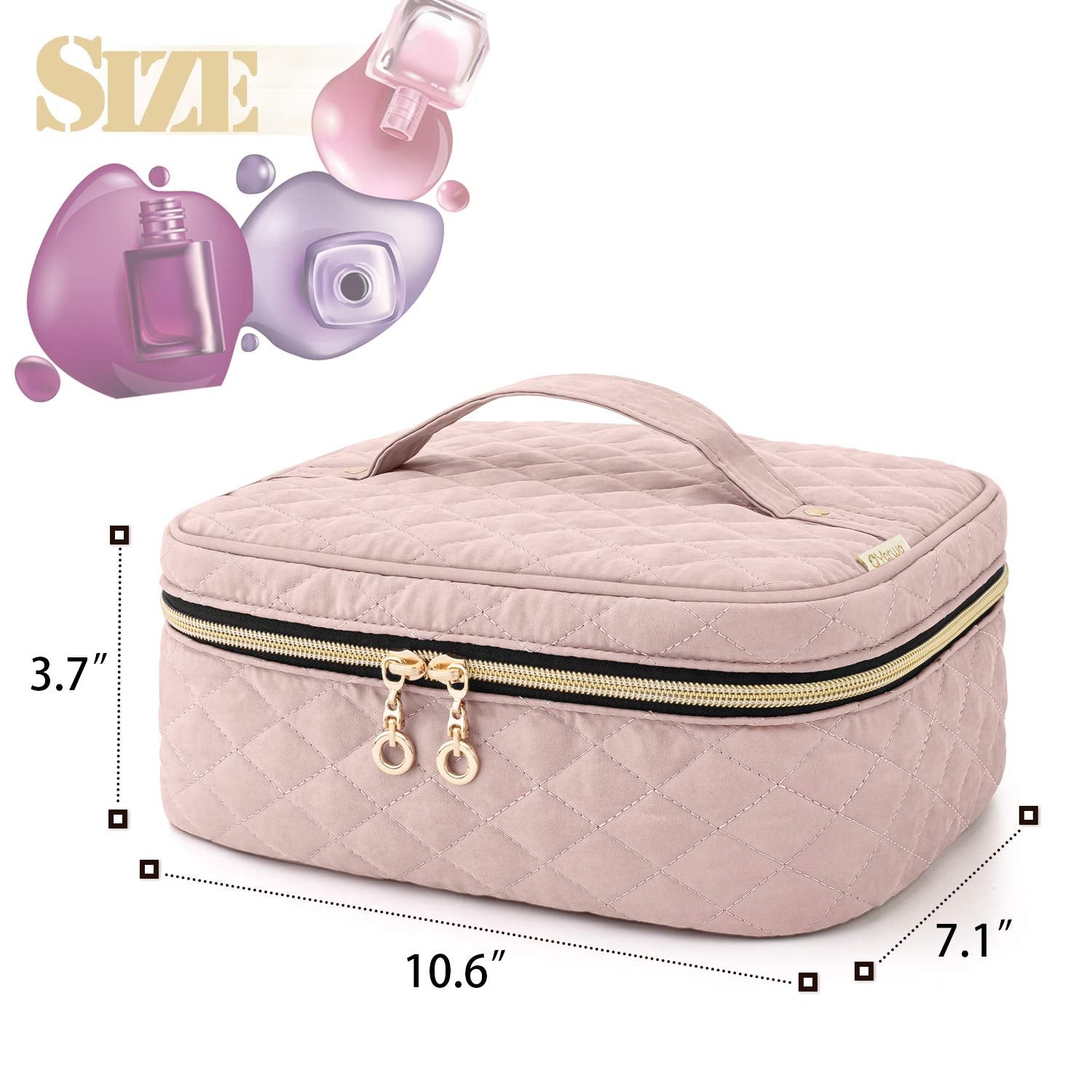 Yarwo Nail Polish Carrying Bag — 24 Bottle Capacity (15ml) Dusty Rose (Bag Only)
