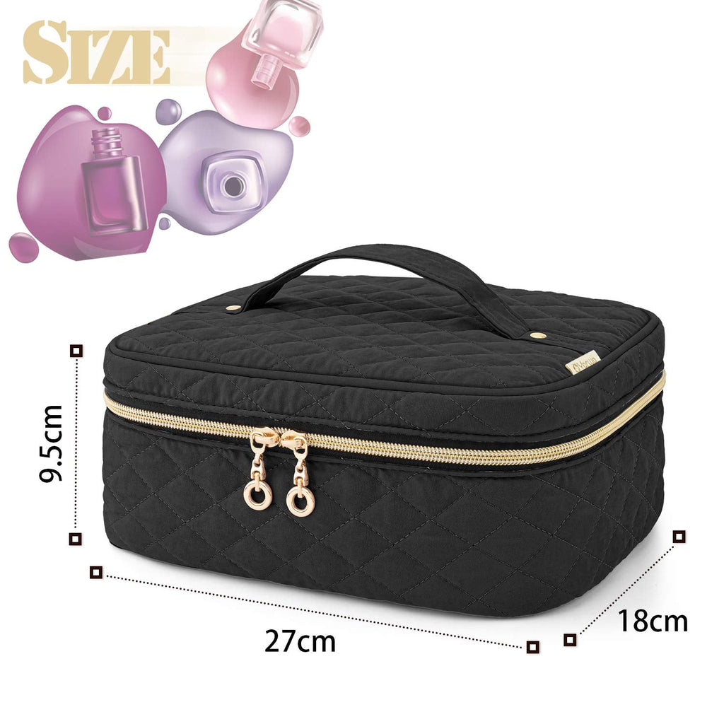Yarwo Nail Polish Carrying Bag – 24 Bottles, 15ml, Travel Organizer, Black (Bag Only)