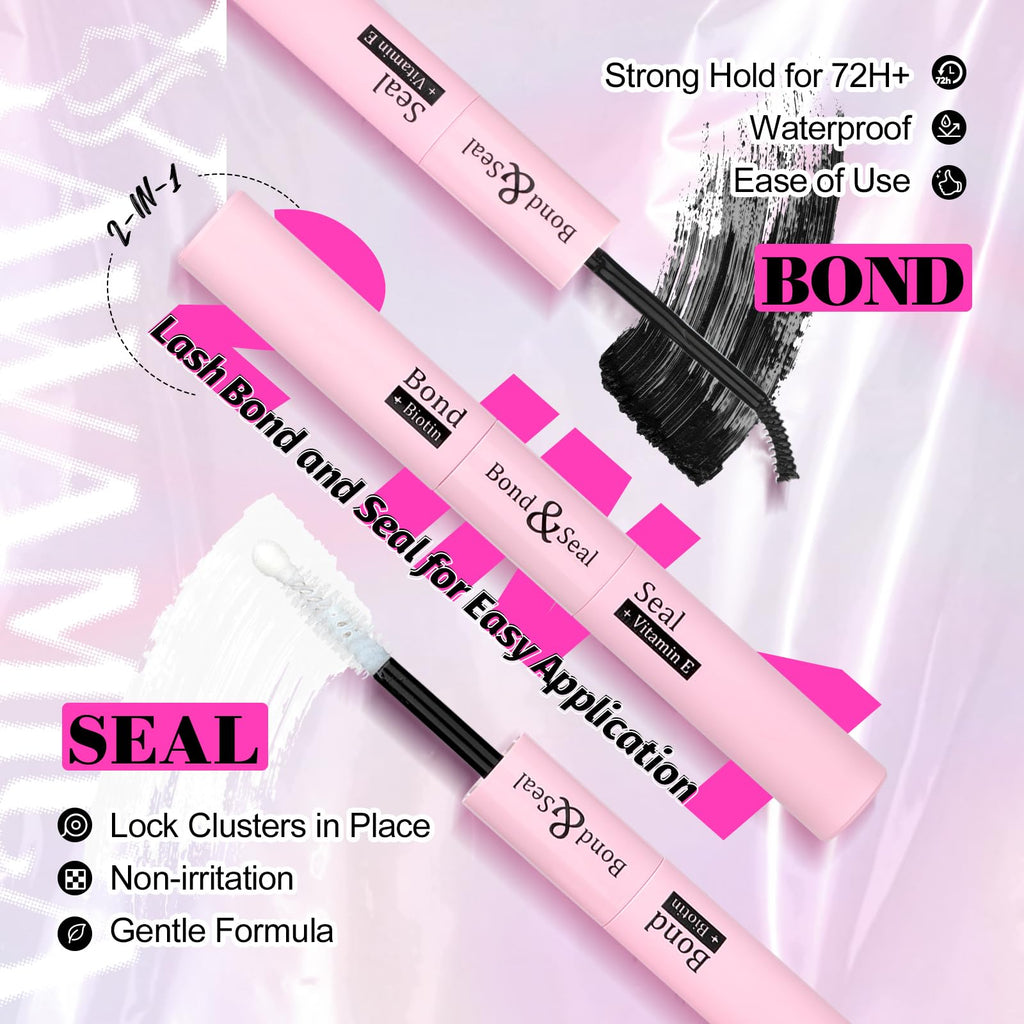 Yawamica Natural Lash Clusters Kit CC Curl 10-14mm DIY Lash Extension