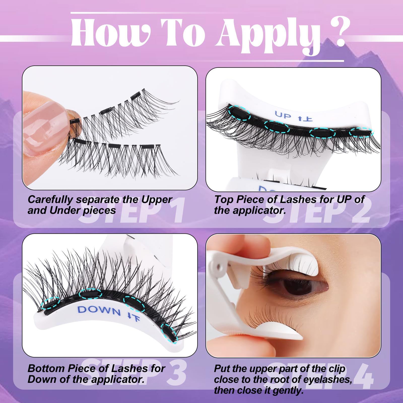 Yawamica Magnetic Eyelashes – 2 Styles, No Glue, 4-Magnet Technology, Reusable with Applicator