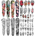 Yazhiji 46-Sheet Full Arm Temporary Tattoos for Women – Realistic Floral Sleeve (Peony, Bird, Daisy, Rose, Chrysanthemum)