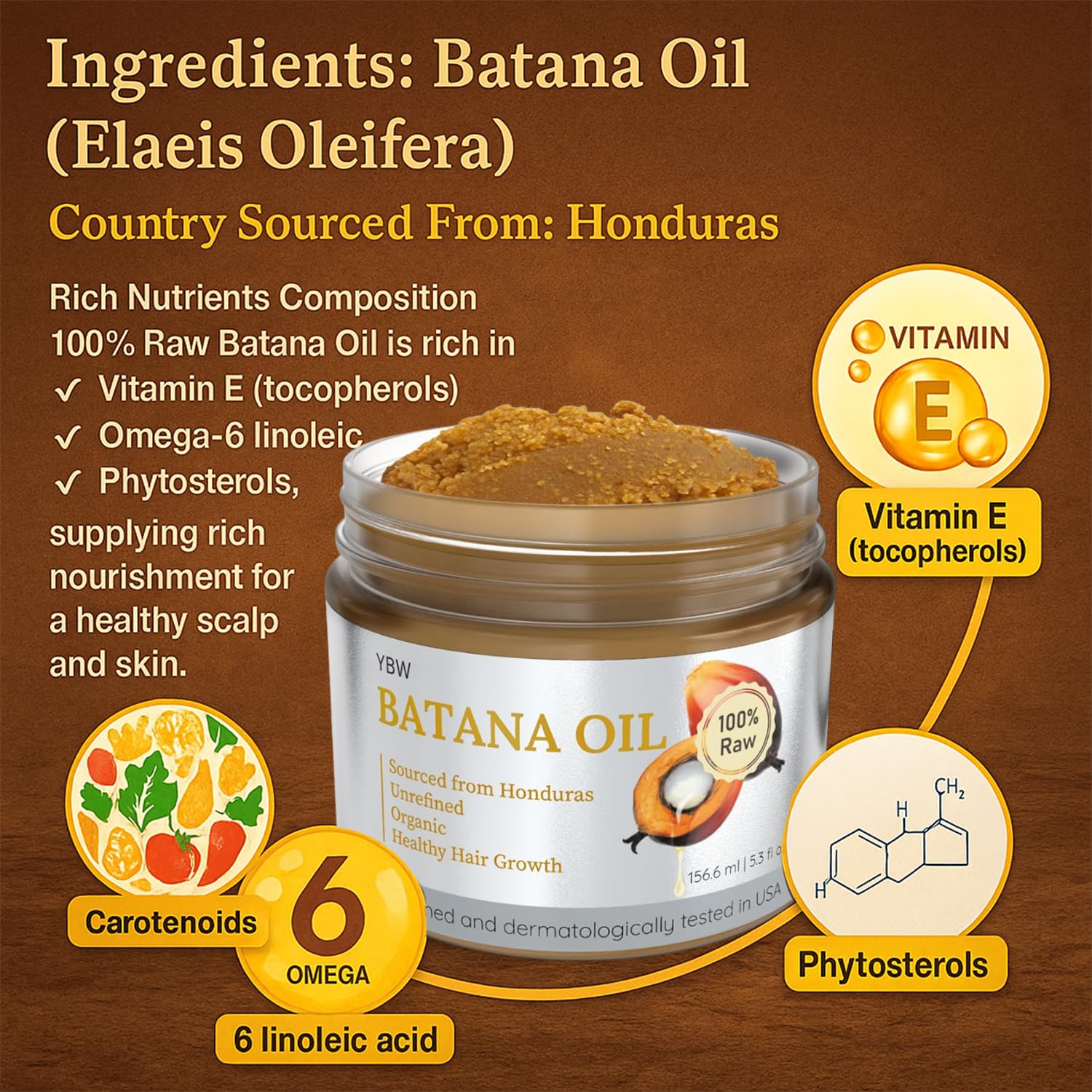 YBW Batana Oil for Hair Growth – 100% Raw Honduran Batana Oil Paste