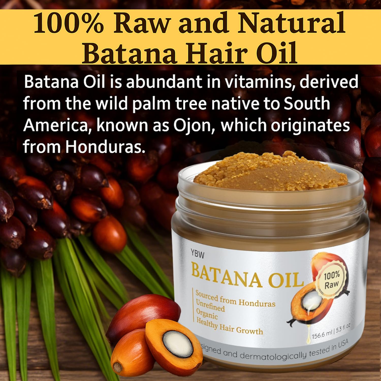 YBW Batana Oil for Hair Growth – 100% Raw Honduran Batana Oil Paste