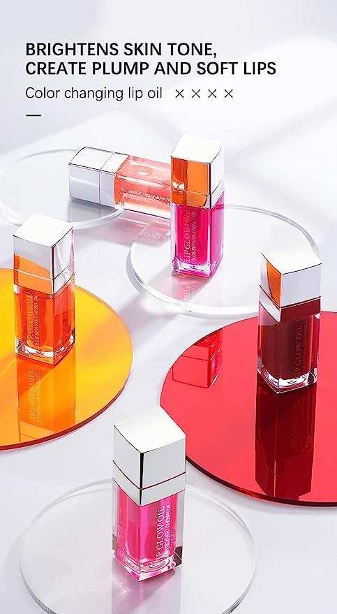 YCNASSS 3 Pcs Plumping Lip Oil – Hydrating Glow, Tint, Long-Lasting Transparent Gloss