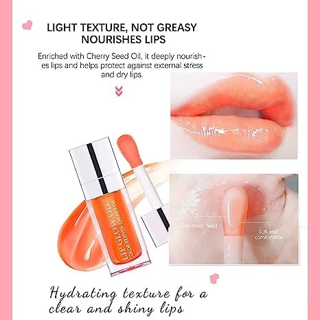 YCNASSS 3 Pcs Plumping Lip Oil – Hydrating Glow, Tint, Long-Lasting Transparent Gloss