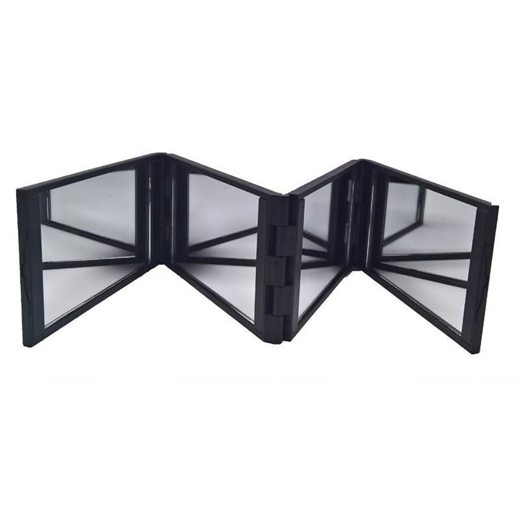 YCSSSD Self Haircut Mirror 4-Way Folding Barber Mirror – 360° View for Haircut, Styling & Grooming